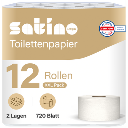 PureSoft Toilettenpapier Großrollen 2-lagig – 180 m je Rolle – ungebleicht – Art. 318811