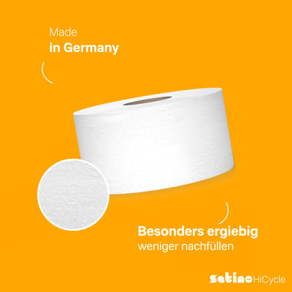 HiCycle Toilettenpapier System-Großrollen 2-lagig – 180 m je Rolle