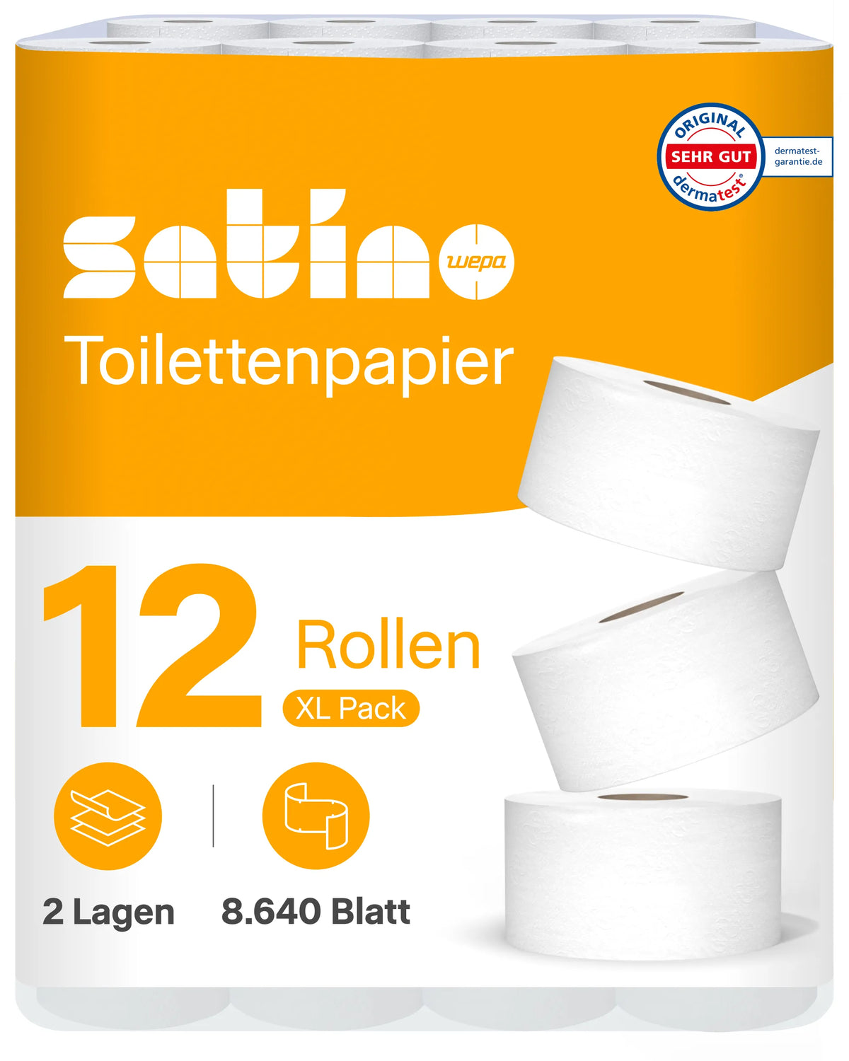 HiCycle Toilettenpapier System-Großrollen 2-lagig – 180 m je Rolle