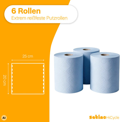 HiCycle Handtuchrollen Centerfeed blau 2-lagig – 150 m je Rolle