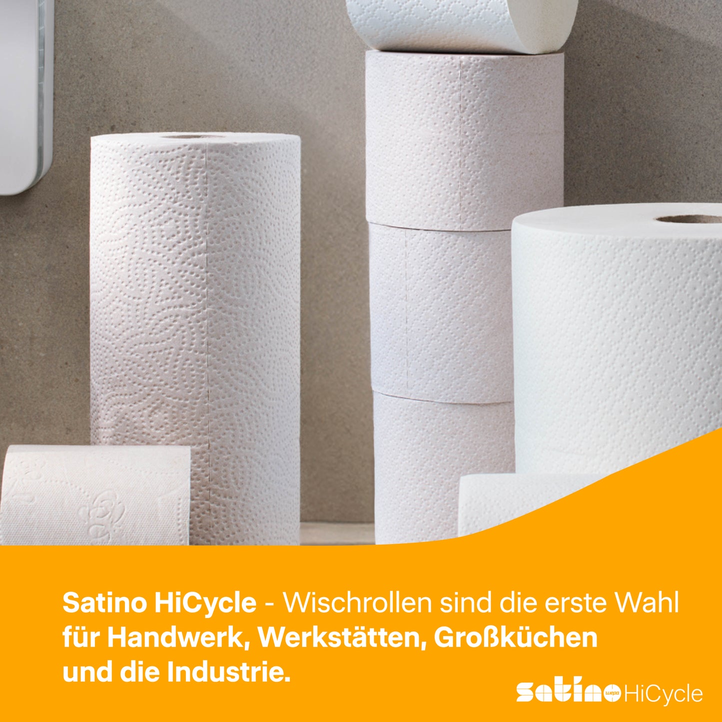 HiCycle Putzrollen 3-lagig – 2 Rollen à 1.000 Blatt – 23 × 35 cm