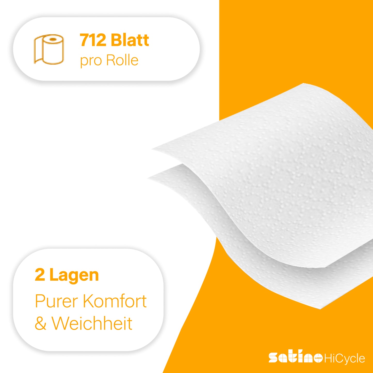 HiCycle Toilettenpapier System-Großrollen 2-lagig – 24 Rollen à 100 m