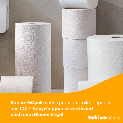 HiCycle Toilettenpapier Großrollen mit 380m je Rolle - 2-lagig