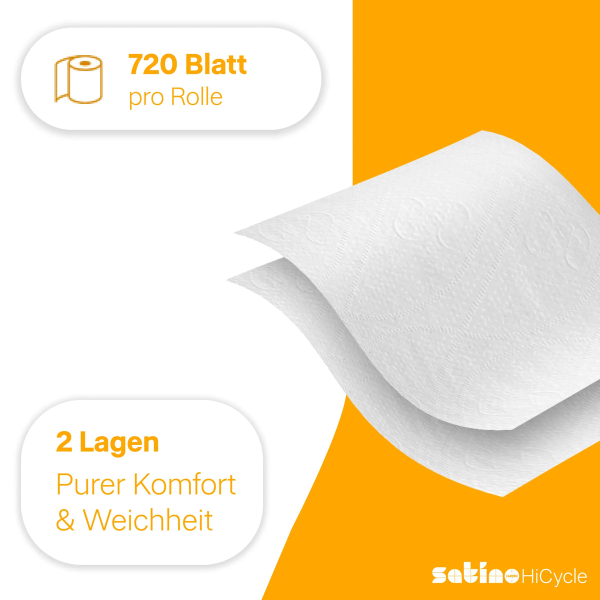 HiCycle Toilettenpapier System-Großrollen 2-lagig – 180 m je Rolle