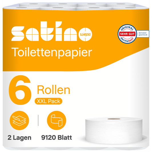 HiCycle Toilettenpapier Großrollen mit 380m je Rolle - 2-lagig