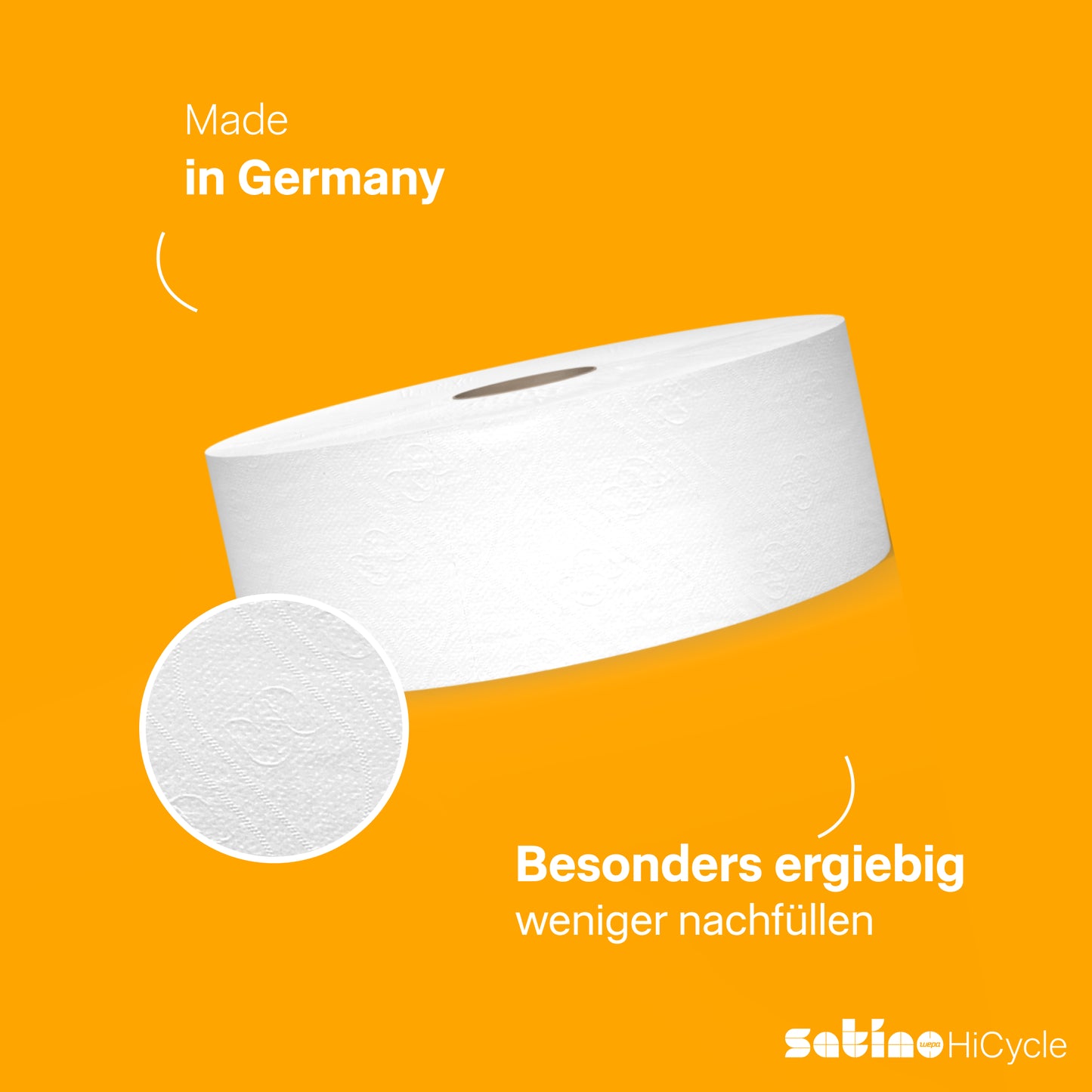 HiCycle Toilettenpapier Großrollen mit 380m je Rolle - 2-lagig