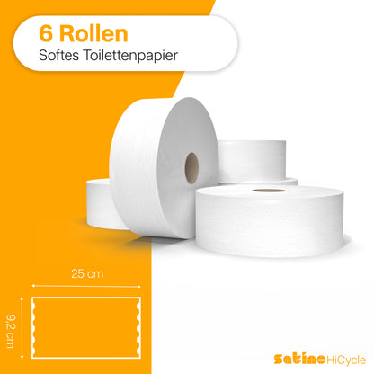 HiCycle Toilettenpapier Großrollen mit 380m je Rolle - 2-lagig