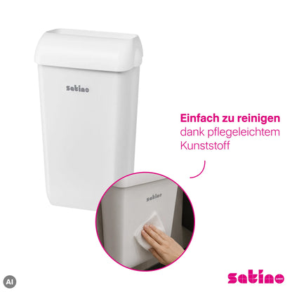 Abfalleimer 23 l – weiß – freistehend oder Wandmontage
