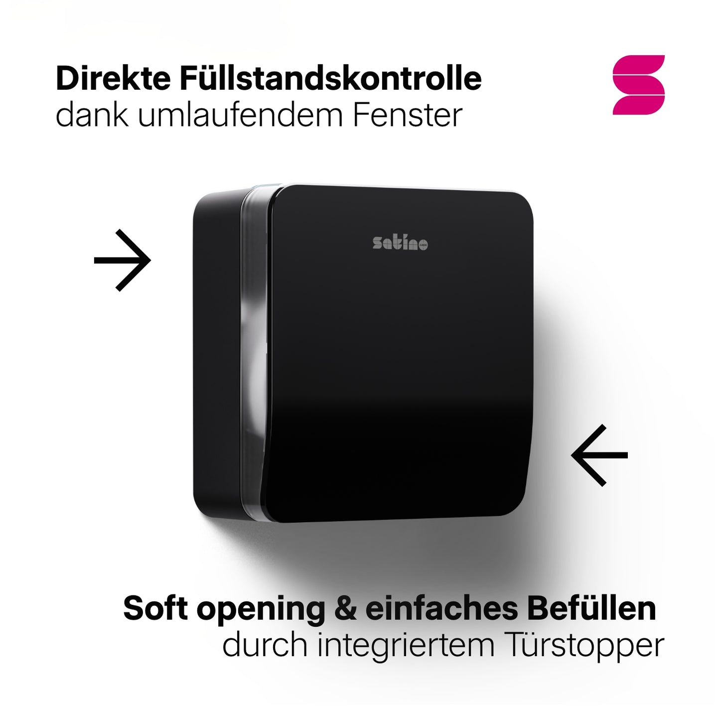 HYGINITY Toilettenpapierspender Jumbo – für XL-Rollen bis 18 cm – weiß oder schwarz