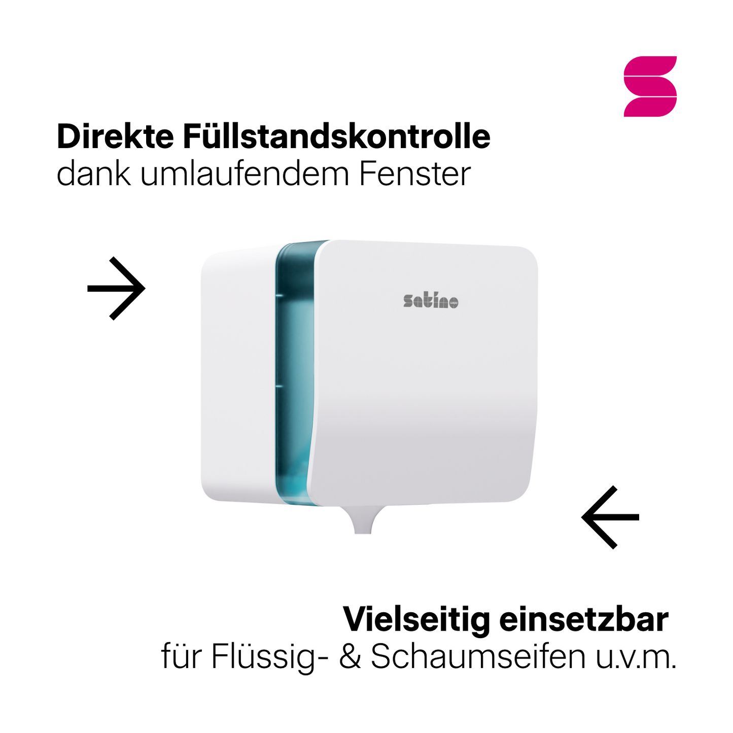 HYGINITY Centerfeed Handtuchrollenspender L – Einzelblatt/Endlos umstellbar – weiß oder schwarz