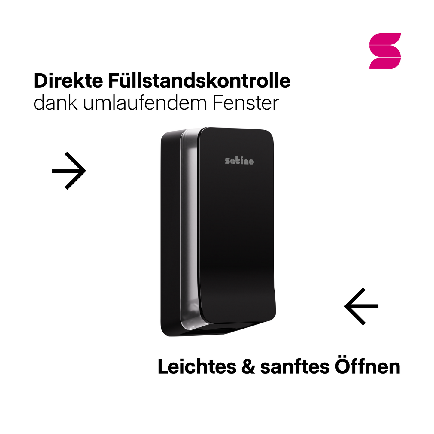 HYGINITY Einzelblatt-Toilettenpapierspender Solo – bis 600 Blatt – weiß oder schwarz