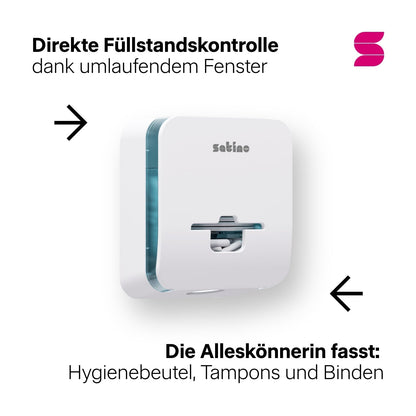 HYGINITY FemCare-Spender 3-in-1 – Binden, Tampons & Hygienebeutel – weiß, schwarz oder pink