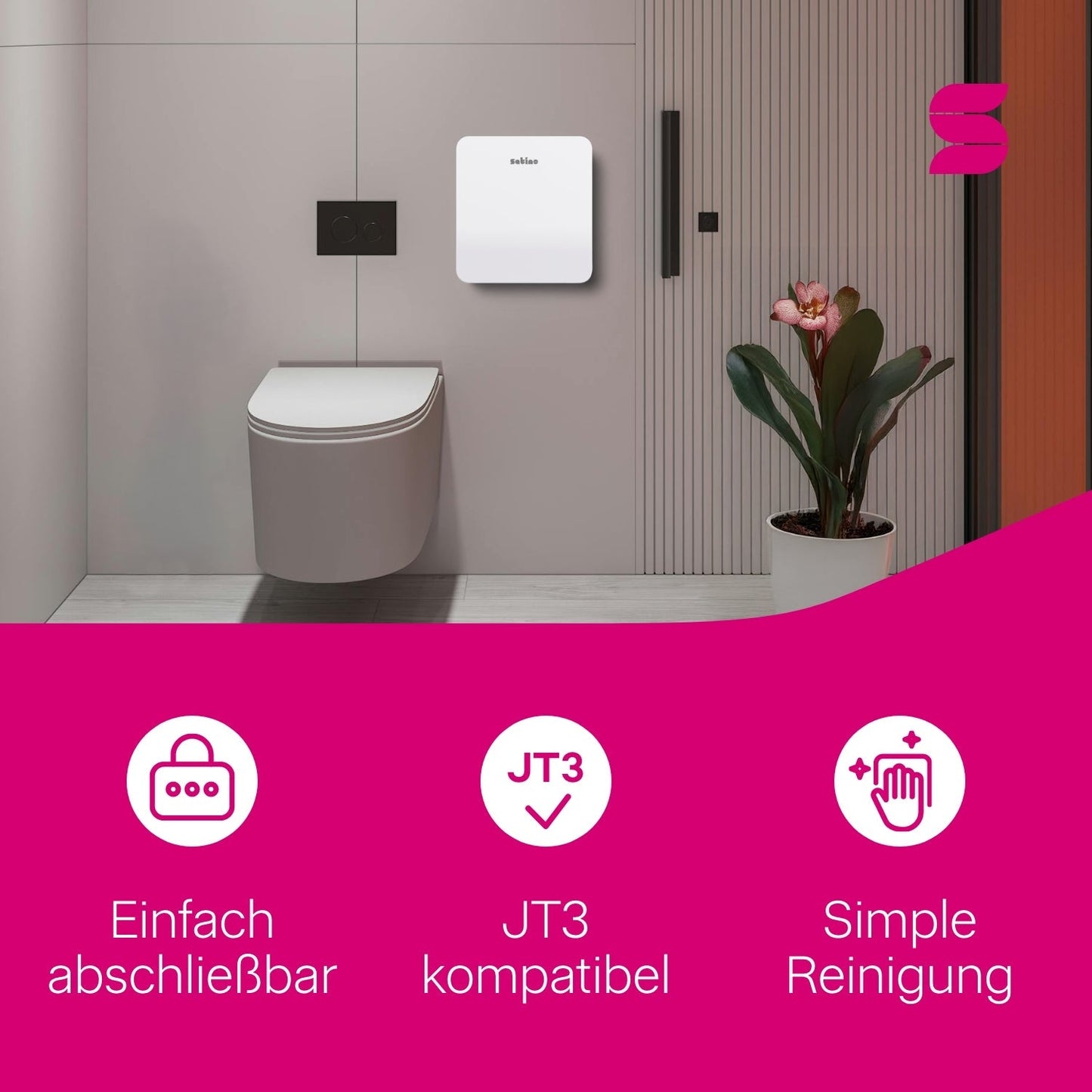 HYGINITY Toilettenpapierspender Jumbo – für XL-Rollen bis 18 cm – weiß oder schwarz