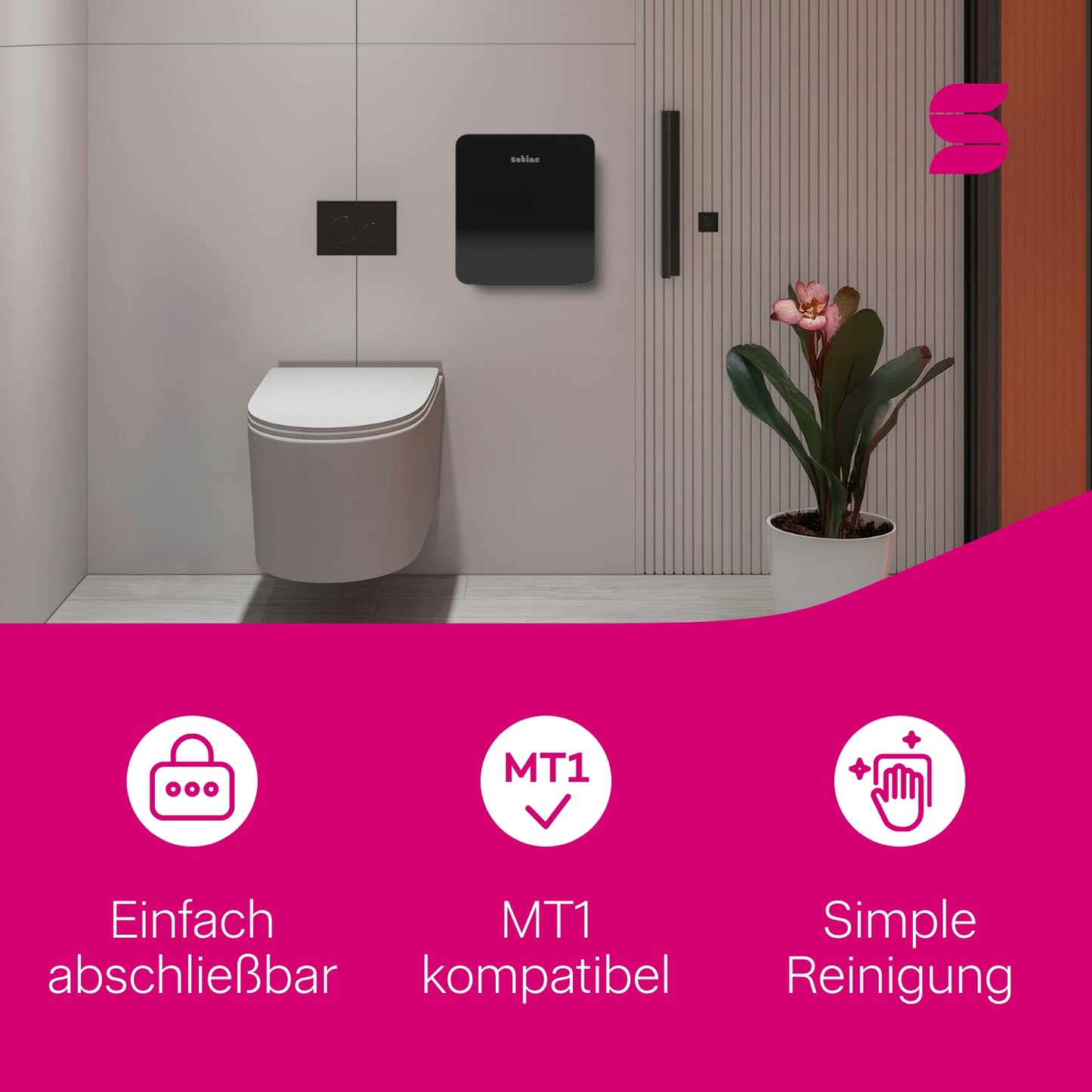 HYGINITY Toilettenpapierspender Jumbo – für XL-Rollen bis 18 cm – weiß oder schwarz
