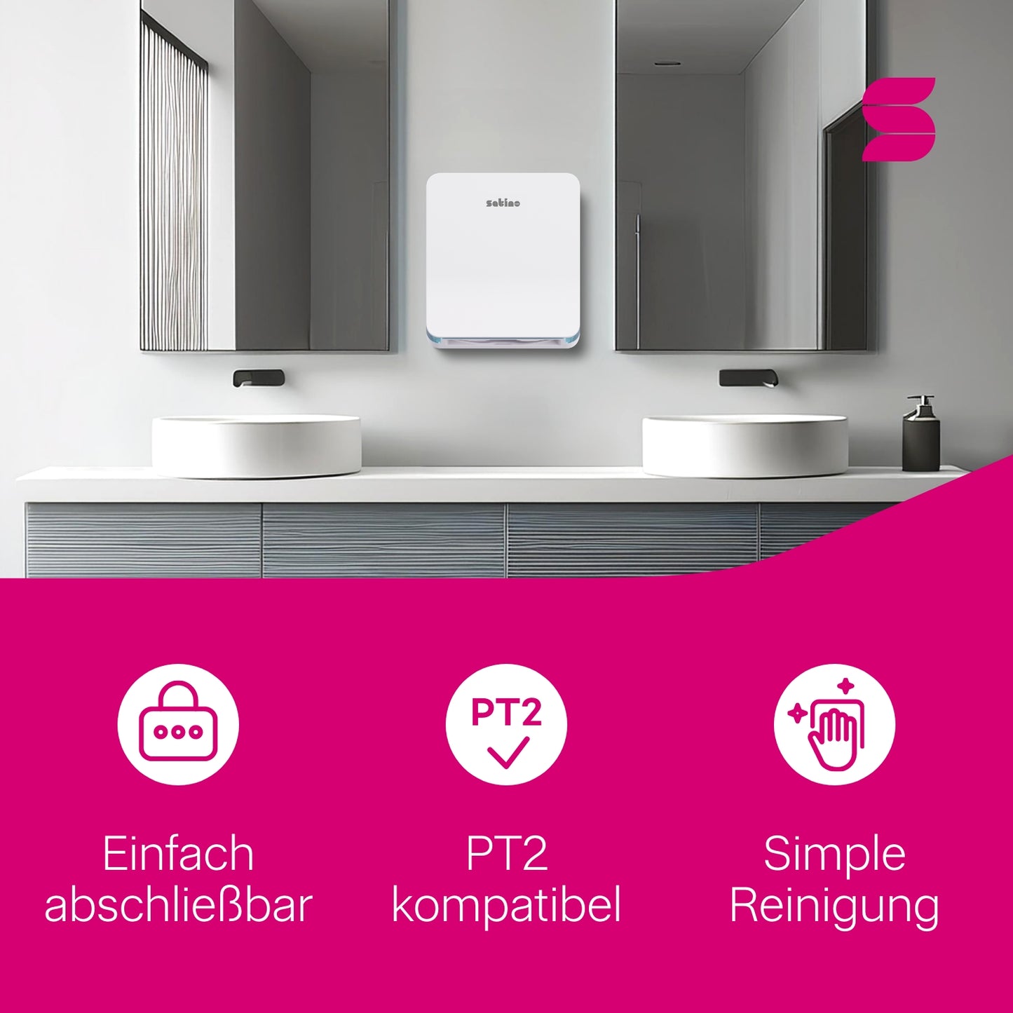 Hyginity Falthandtuchspender XL - weiß