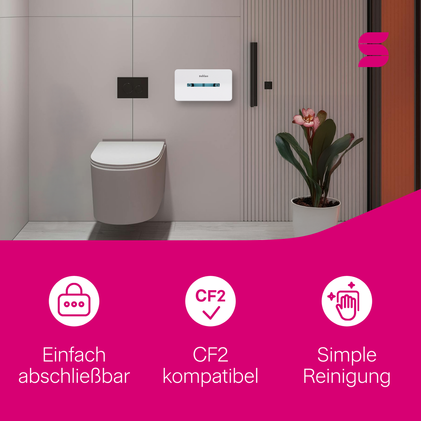 HYGINITY Toilettenpapierspender Centerfeed – 2-Rollen-System, Einzelblatt – weiß oder schwarz
