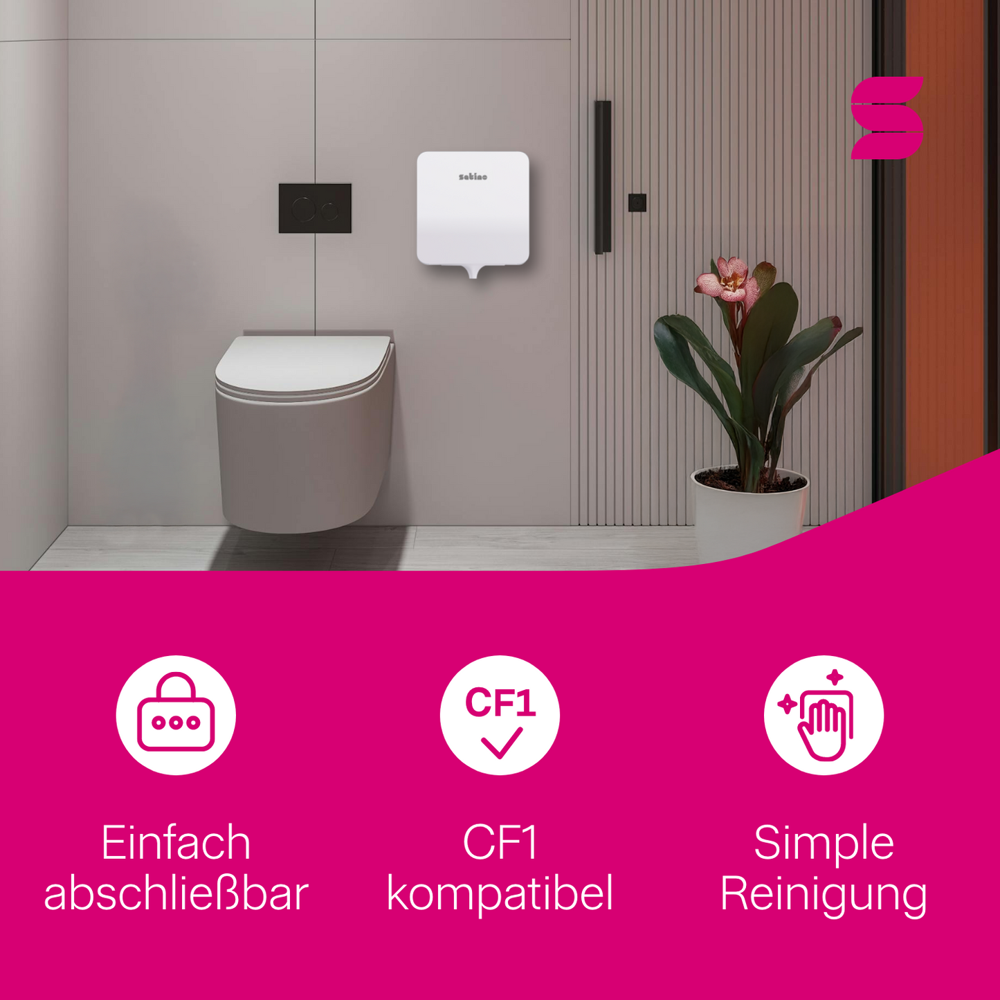 HYGINITY Centerfeed Handtuchrollenspender L – Einzelblatt/Endlos umstellbar – weiß oder schwarz