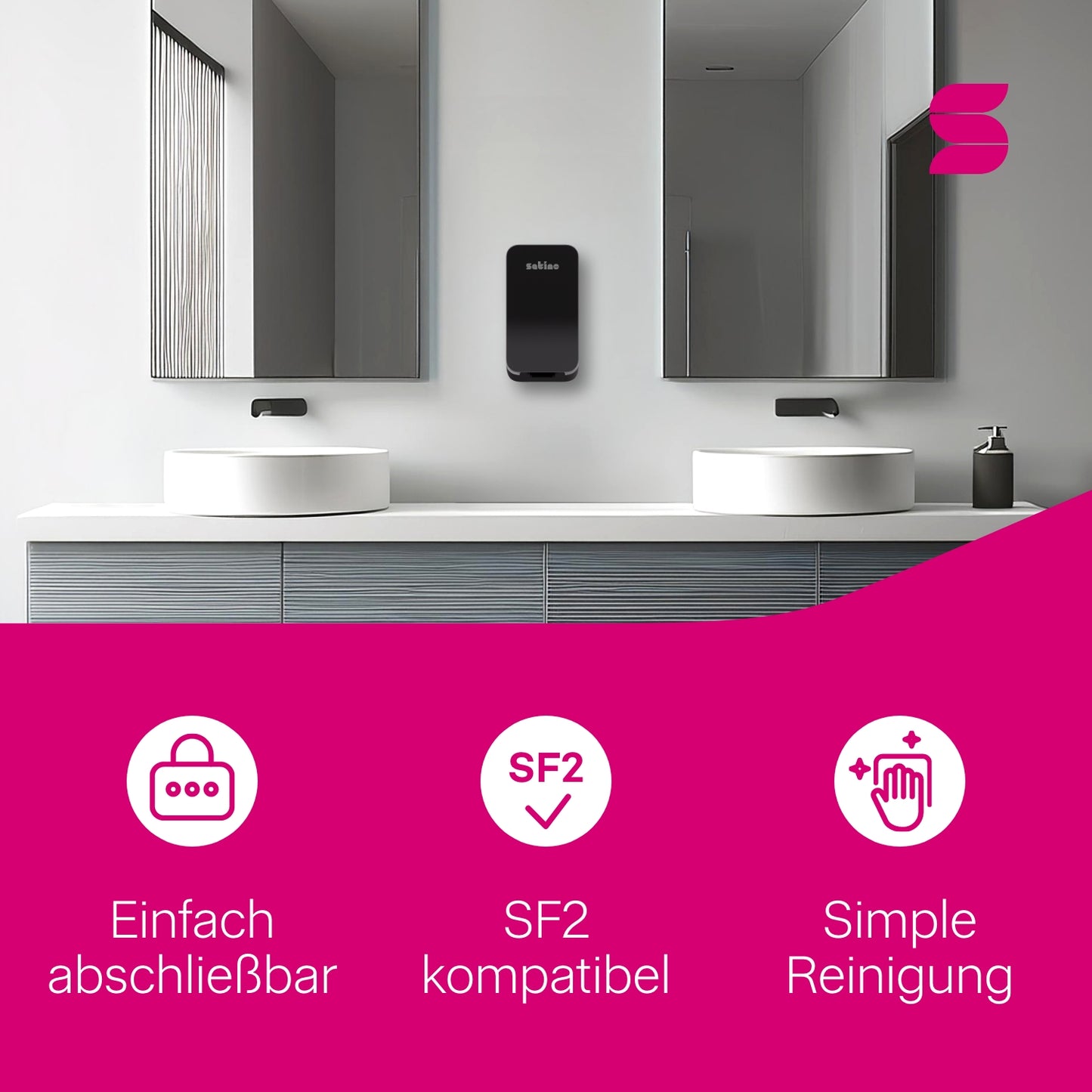 HYGINITY Sensor-Seifenspender 3-in-1 – 500 ml – weiß oder schwarz