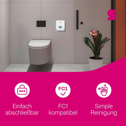HYGINITY FemCare-Spender 3-in-1 – Binden, Tampons & Hygienebeutel – weiß, schwarz oder pink