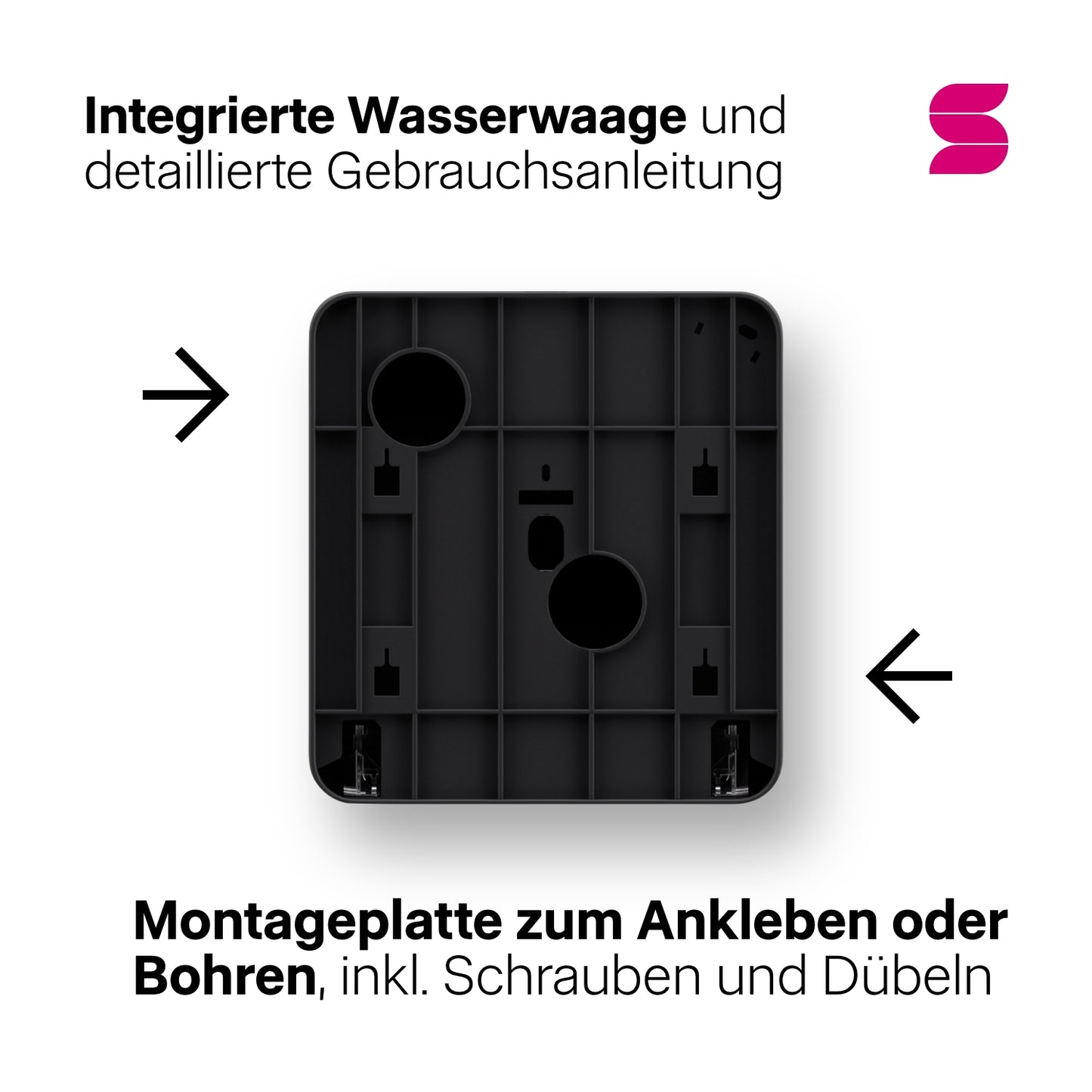 HYGINITY Toilettenpapierspender Jumbo – für XL-Rollen bis 18 cm – weiß oder schwarz