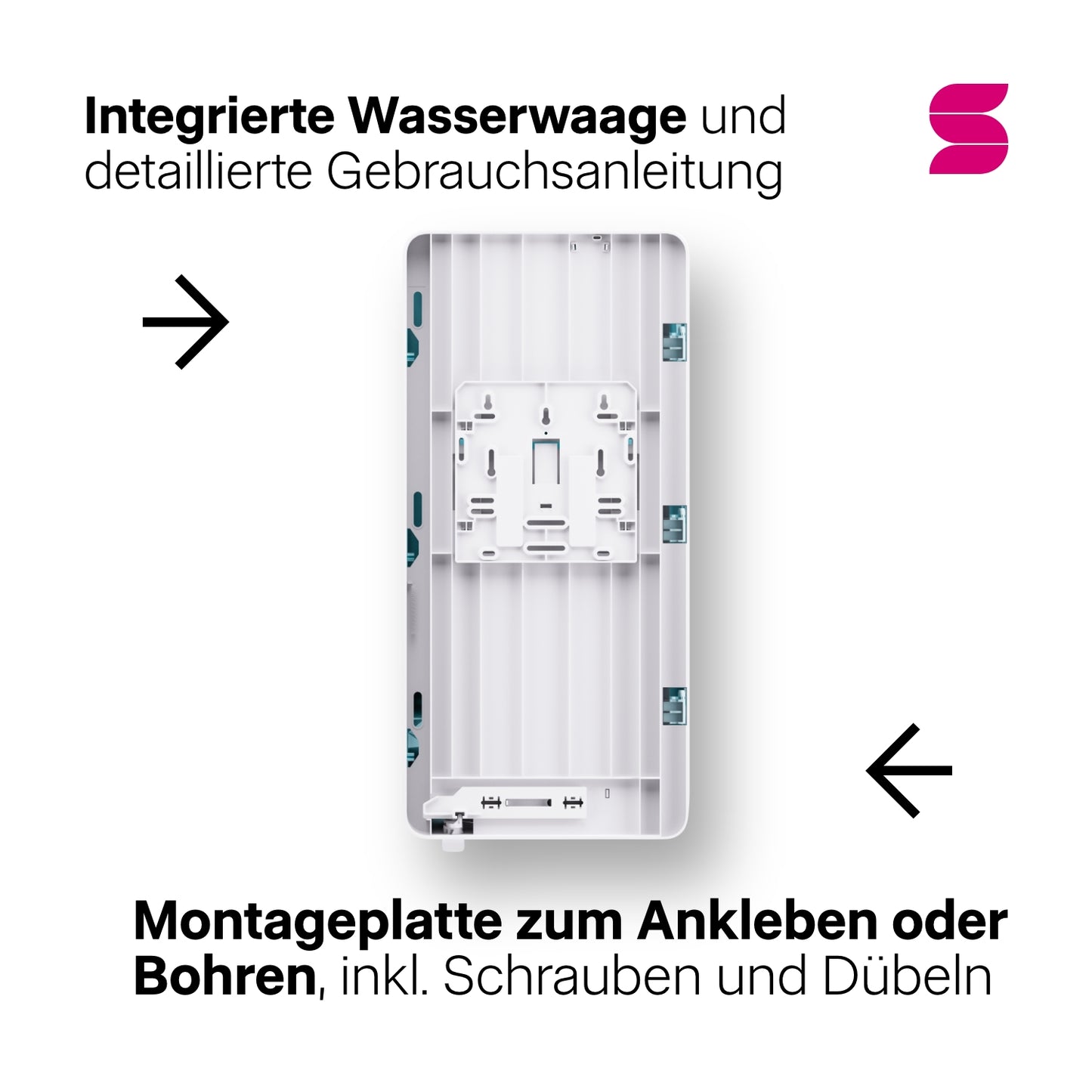 HYGINITY Falthandtuchspender XL – für hohe Frequenzen – weiß oder schwarz