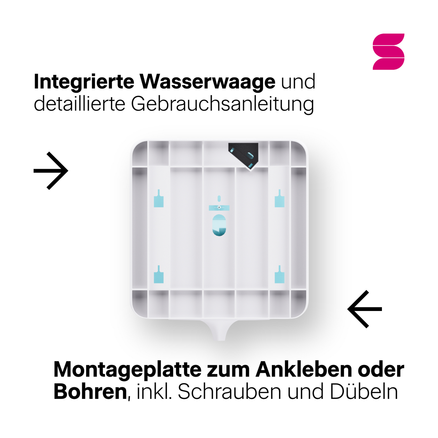 HYGINITY Centerfeed Handtuchrollenspender L – Einzelblatt/Endlos umstellbar – weiß oder schwarz