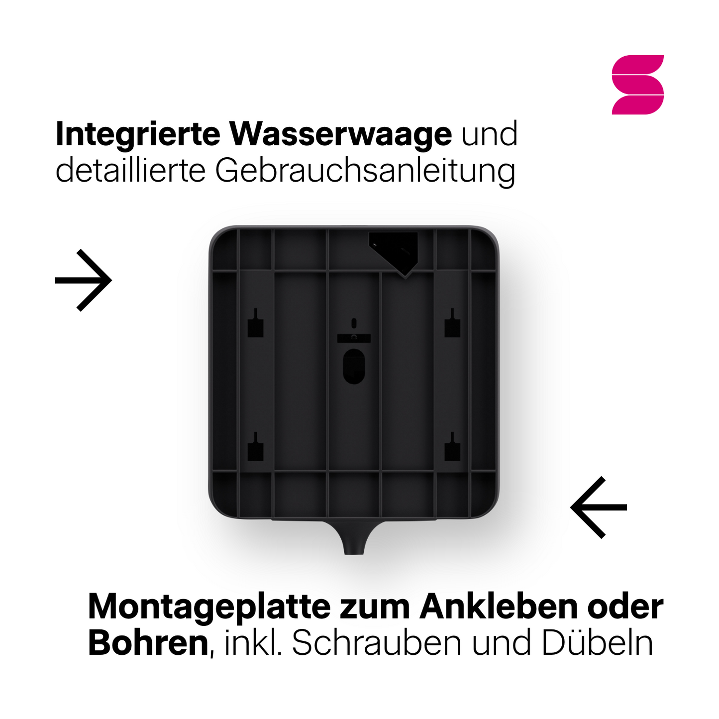 HYGINITY Centerfeed Handtuchrollenspender L – Einzelblatt/Endlos umstellbar – weiß oder schwarz