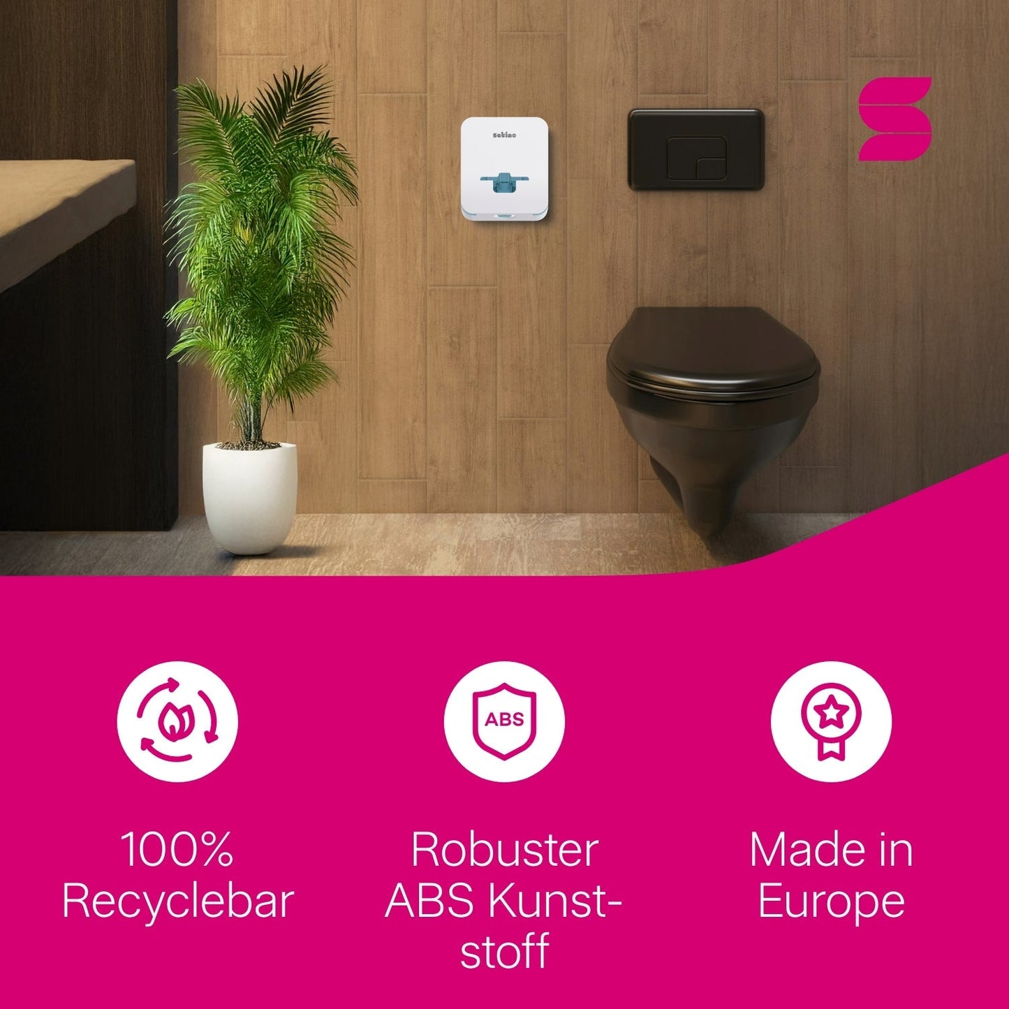 HYGINITY FemCare-Spender 3-in-1 – Binden, Tampons & Hygienebeutel – weiß, schwarz oder pink