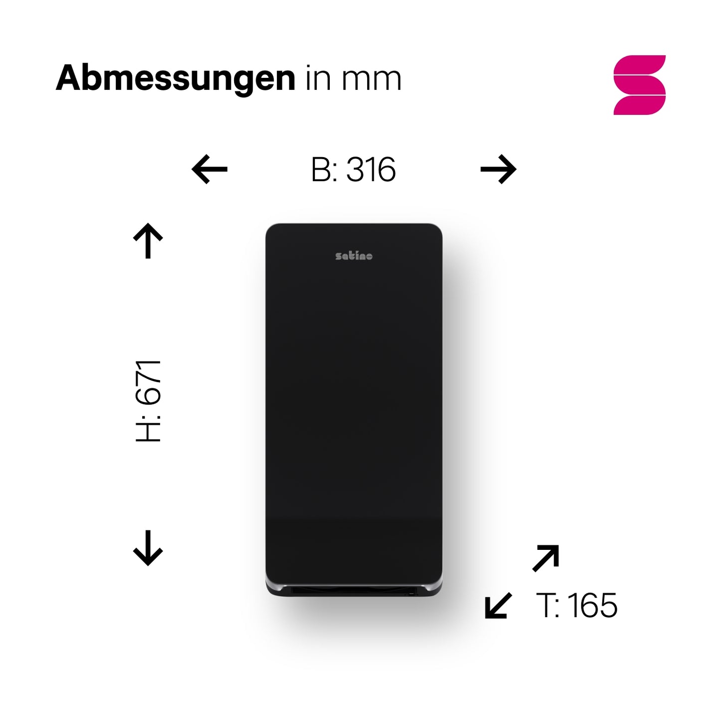HYGINITY Falthandtuchspender XL Interfold – Einzelblattausgabe – weiß oder schwarz