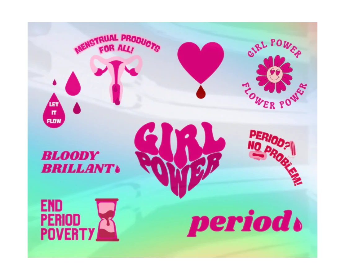 Sticker-Set für FemCare-Spender – 9 Motive