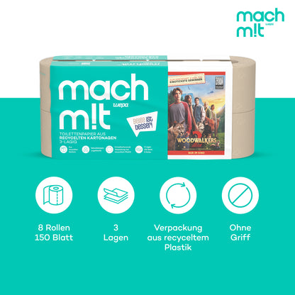 mach m!t Toilettenpapier PURE - 3lagig - Großpackung