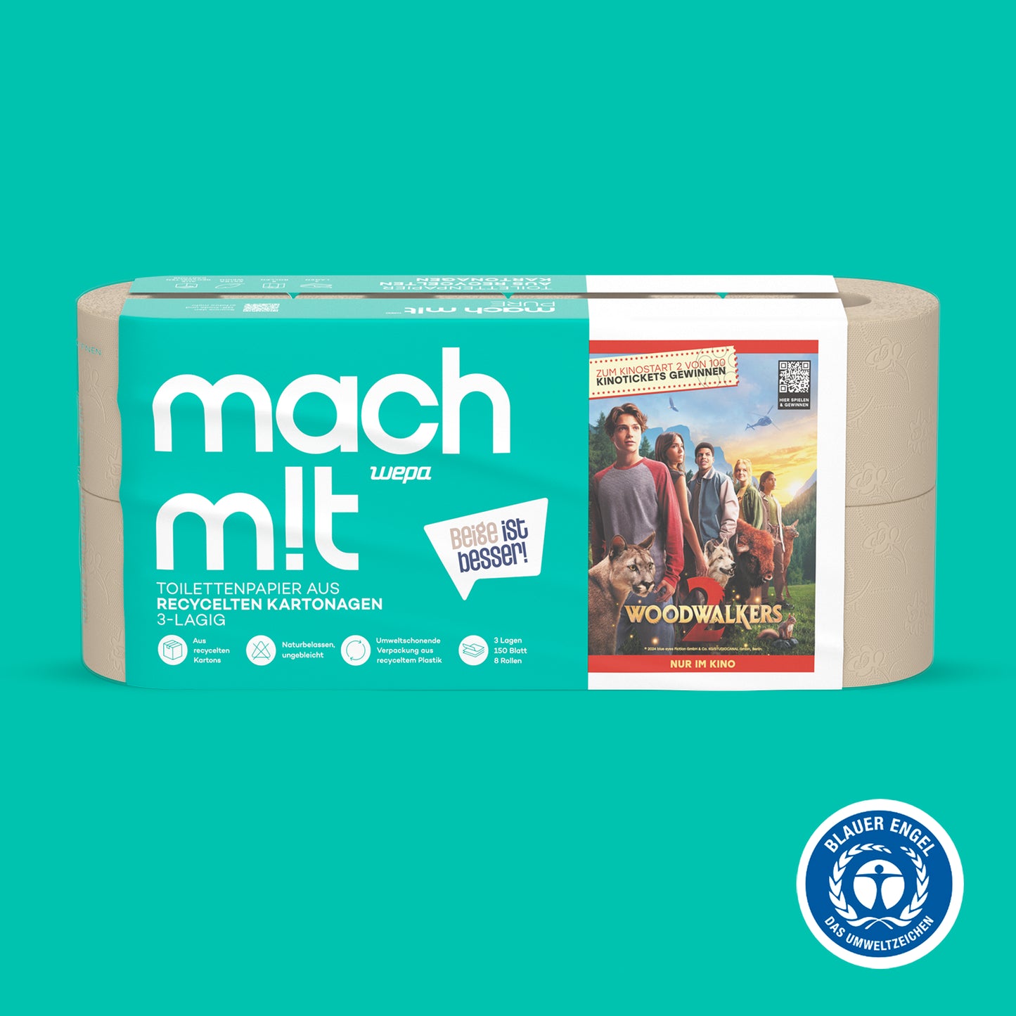 mach m!t Toilettenpapier PURE - 3lagig - Großpackung