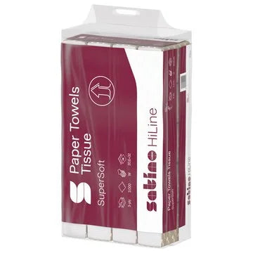 HiLine Papierhandtücher W-Falz 3-lagig – 3.000 Blatt – 20,6 × 32 cm – Art. 277611