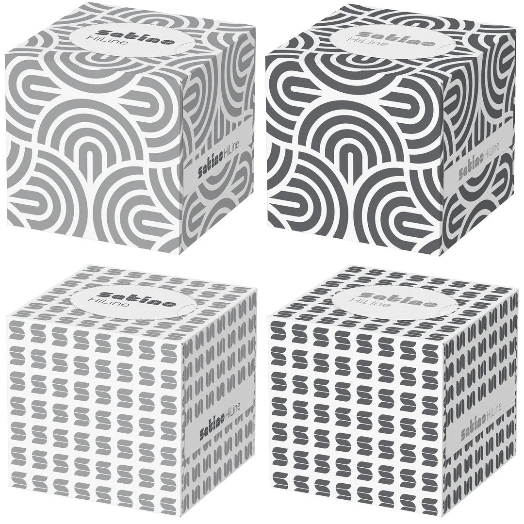 HiLine Kosmetiktücher Cube 3-lagig – 30 Boxen à 60 Blatt – Art. 210601