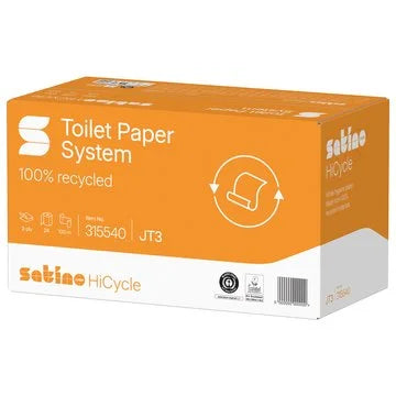 HiCycle Toilettenpapier System-Großrollen 2-lagig – 24 Rollen à 100 m